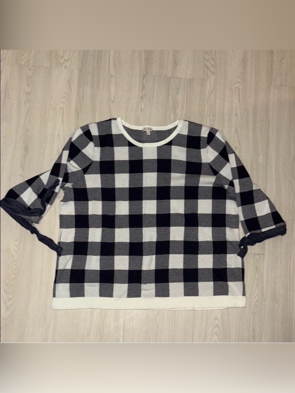 TALBOTS Black and White Knit Top 3X